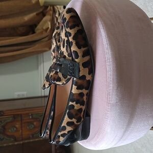 Elegant woman's JCrew leather loafers